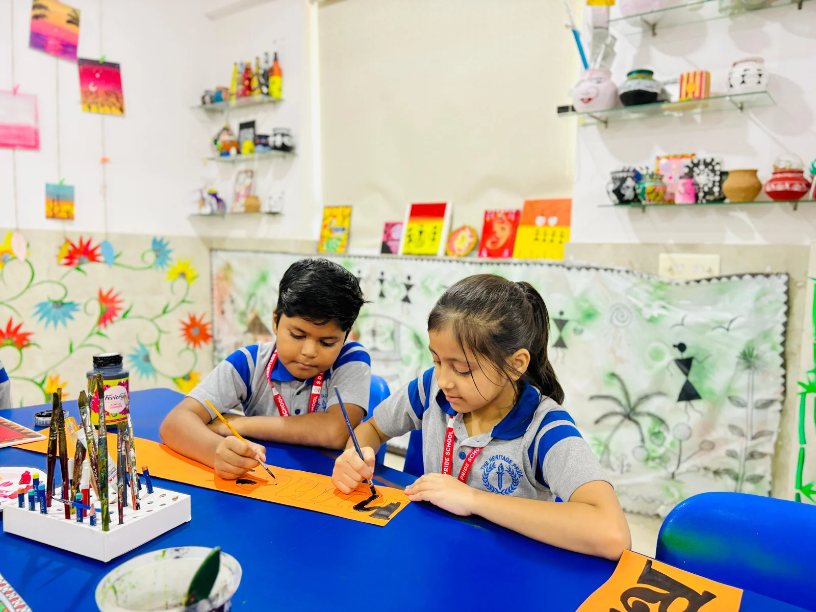 Students in the art room